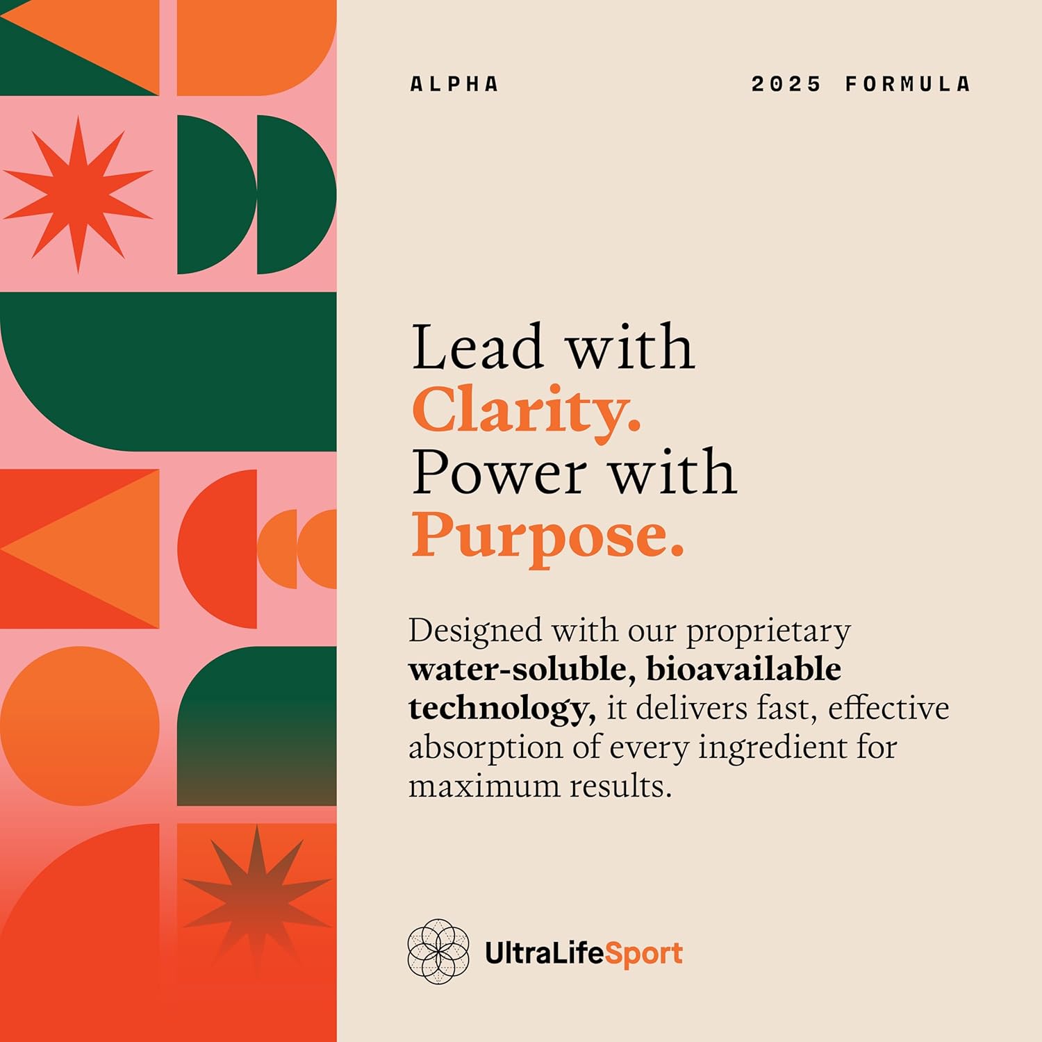 Ultra Life Sport - Alpha Nootropic - 30 Capsule Body and Brain Supplements for Memory and Focus - L-Theanine, B Vitamins, Lion's Mane, Cordyceps Mushrooms, Vitamin D3, K2 MK-7, Lemon Balm and Ginkgo