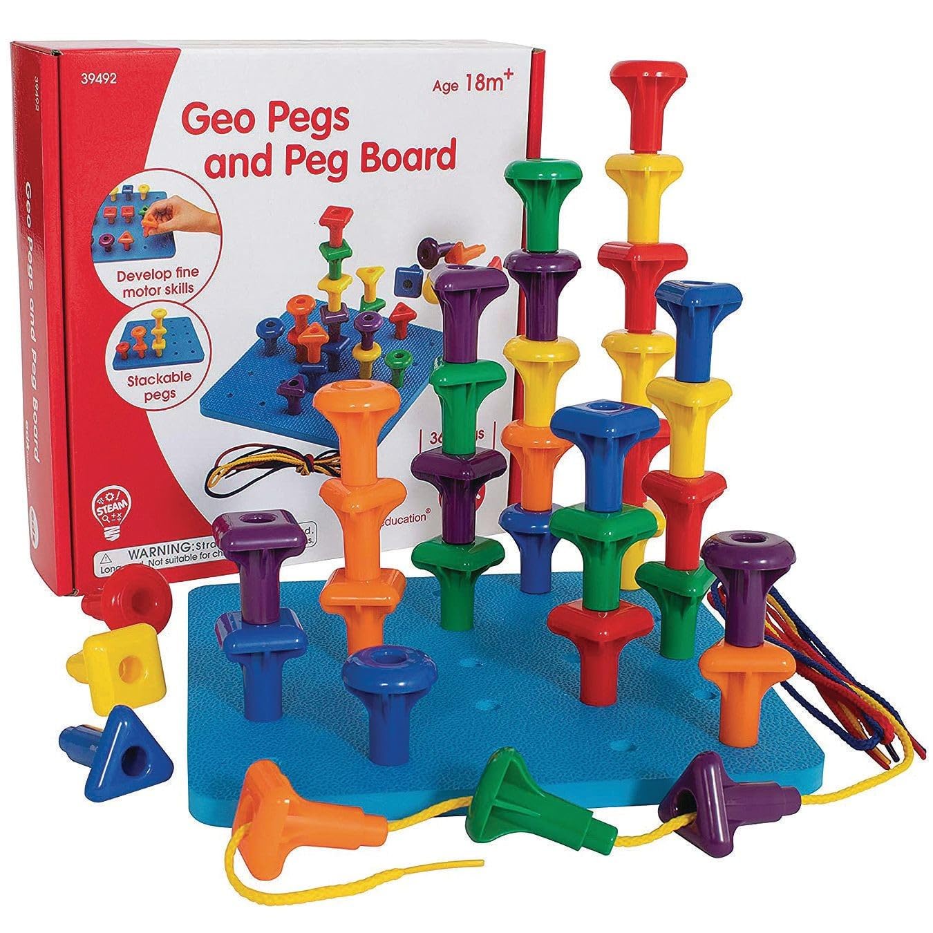 Amazon.com: Geo Giant Peg Board Set with 36 Pegs, 2-3/4