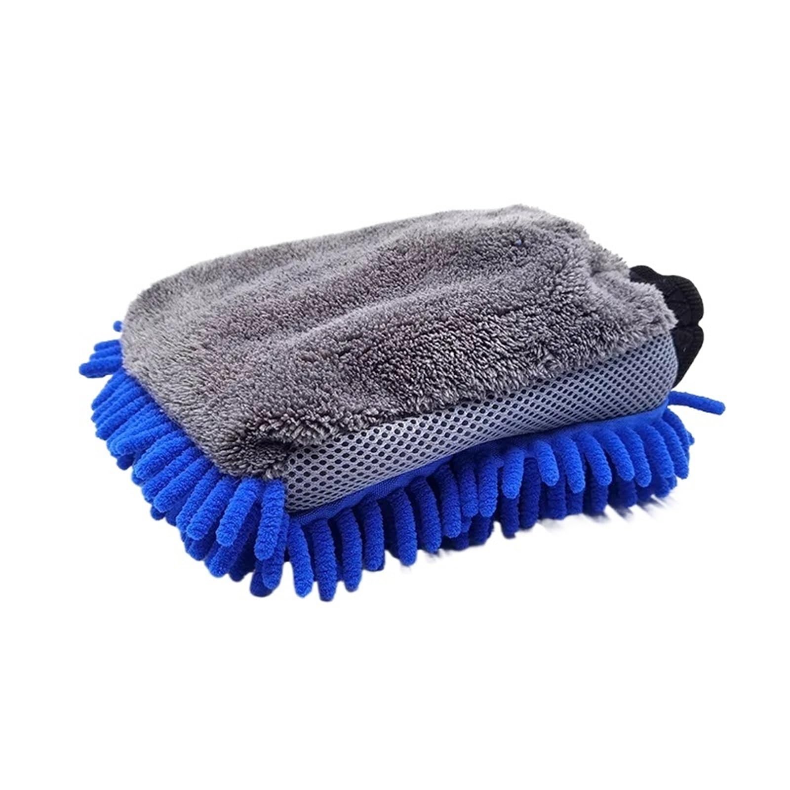 HEUchuan Fleece Car Wash Gloves 2Pcs Large Microfiber Car Wash Mitt Waterproof Gloves Thick Cleaning Wax Detailing Auto Care Double-faced Glove(Blue)