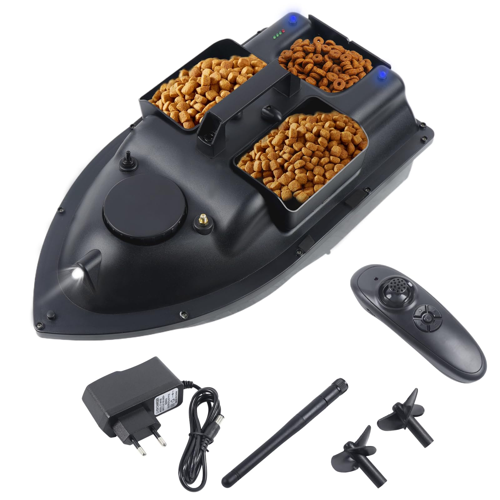 DYJD GPS Köderboot RC - 500m Reichweite, 2kg Ladung, 12000mAh Akku