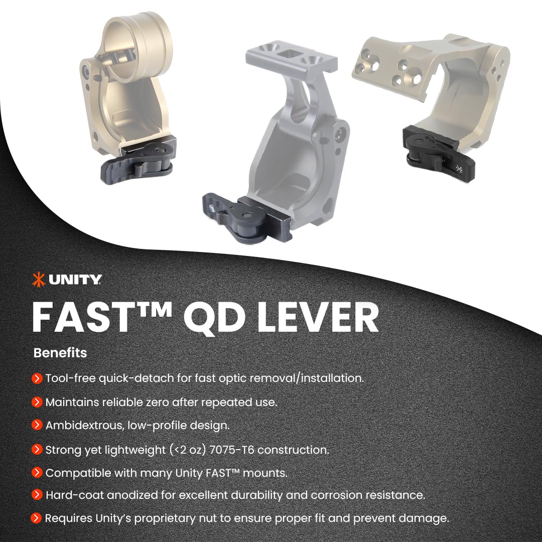 実物Unity FAST Optic Riser QDレバー付属 Amazon | Unity Tactical LA385 Fast™ QDレバー(ADMスローレバー