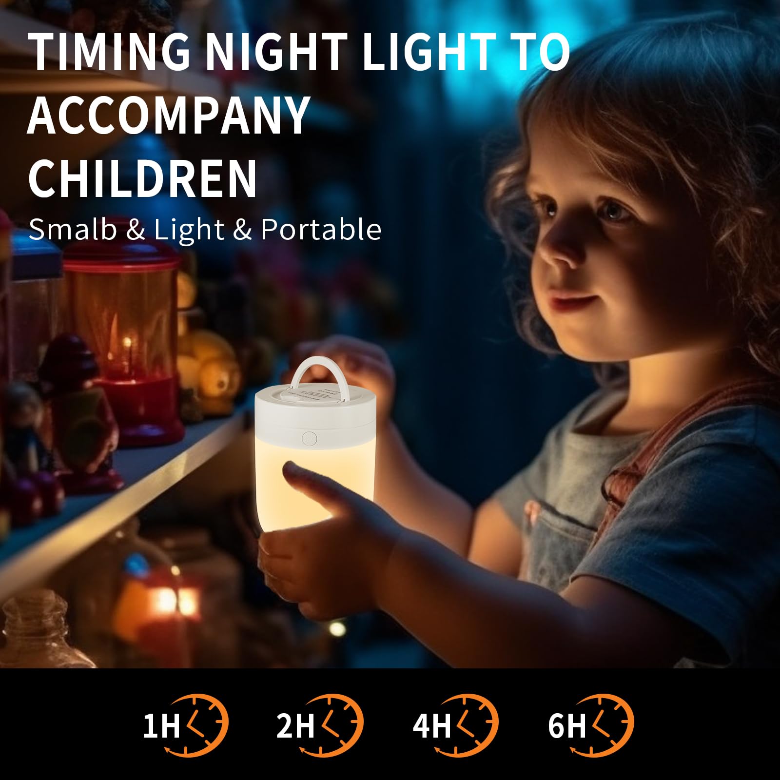 Kleines Nachtlicht für Kinder, 13 Farben, dimmbar, Nachtlampe für Schlafzimmer, tragbar, stufenlos, dimmbar, Farbwechsel, LED-Touch, Kinderzimmerlampe für Kinder, wiederaufladbares
