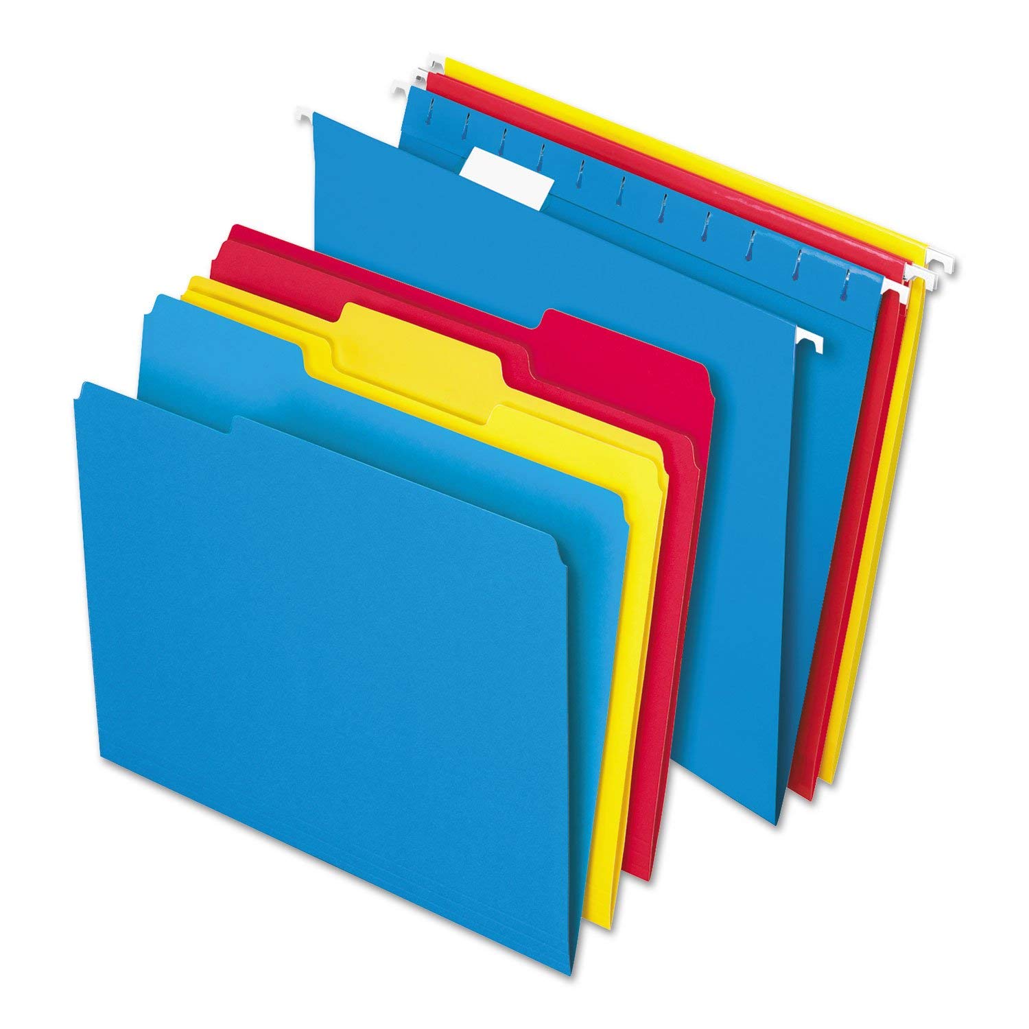 Ampad Kit di archiviazione combinato con 12 cartelle interne e 12 cartelle sospese, rosso, blu e giallo, formato lettera, totale 24 per scatola (16157)