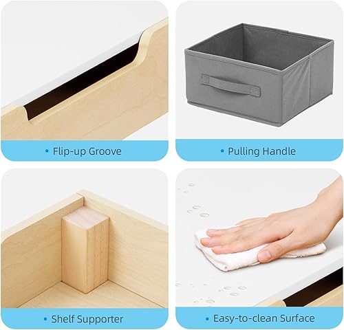 Miniatura 7 de OOOK Juego de mesa y silla 3 en 1 para niños, juego de mesa y silla para niños pequeños con mesa de doble cara y cajón de almacenamiento, mesa de