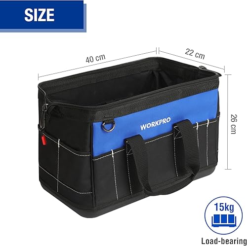 Miniatura 2 de WORKPRO bolso de herramientas boca ancha 16 pulgadas con base impermeable