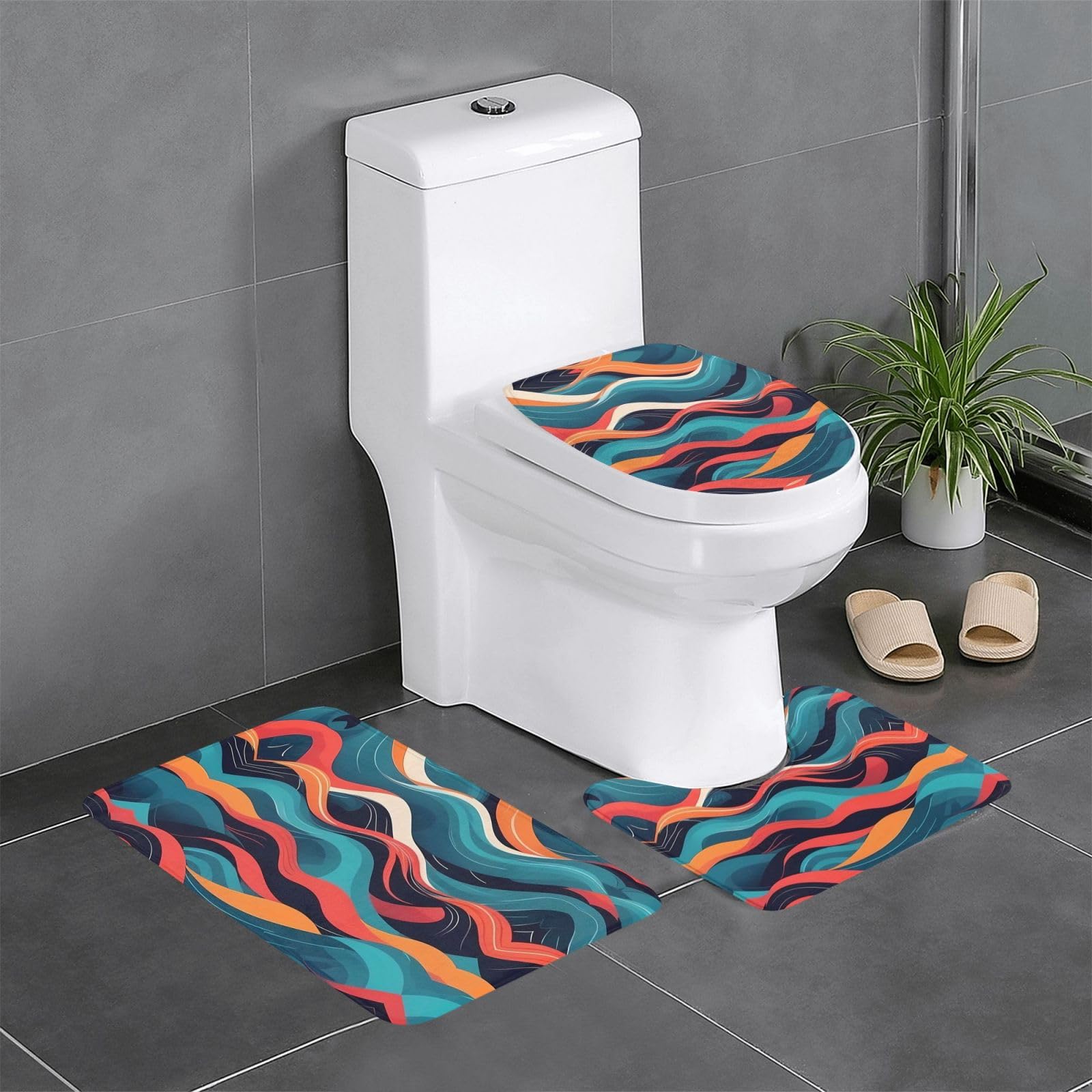 Tapis de salle de bain antidérapants lot de 3 pour éviter les glissades sur carrelage