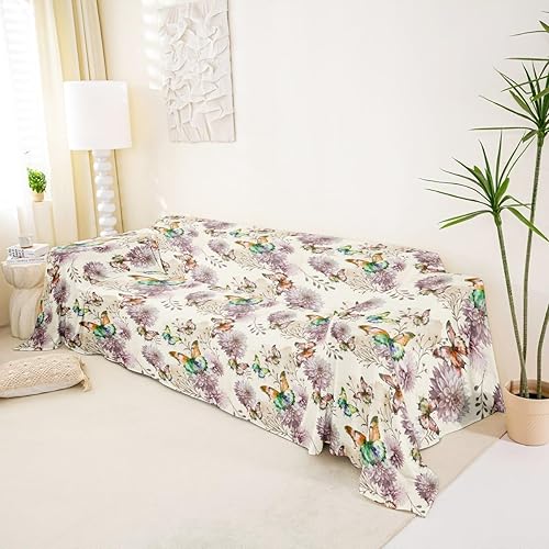 Miniatura 2 de Erosebridal Protector de sofá con diseño de mariposas de 71 x 102 pulgadas, para mujeres y niñas, funda de sofá floral colorida, funda de sofá
