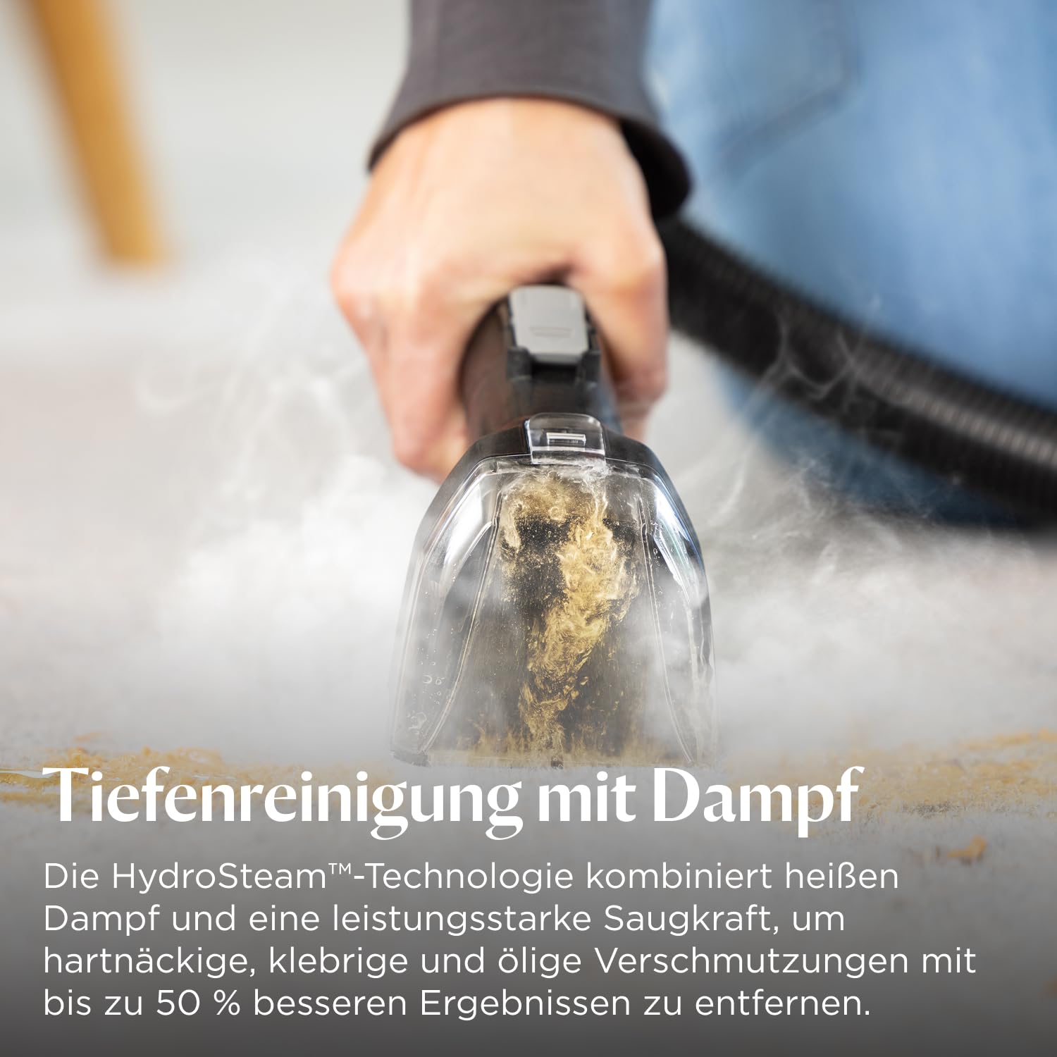 BISSELL SpotClean HydroSteam, Polsterreiniger Gerät, Teppichreiniger mit HydroSteam Technologie, Dampfreiniger, Nasssauger für Teppiche, Polster, Auto & Mehr, Leistungsstarker 1000W Motor, 3689N