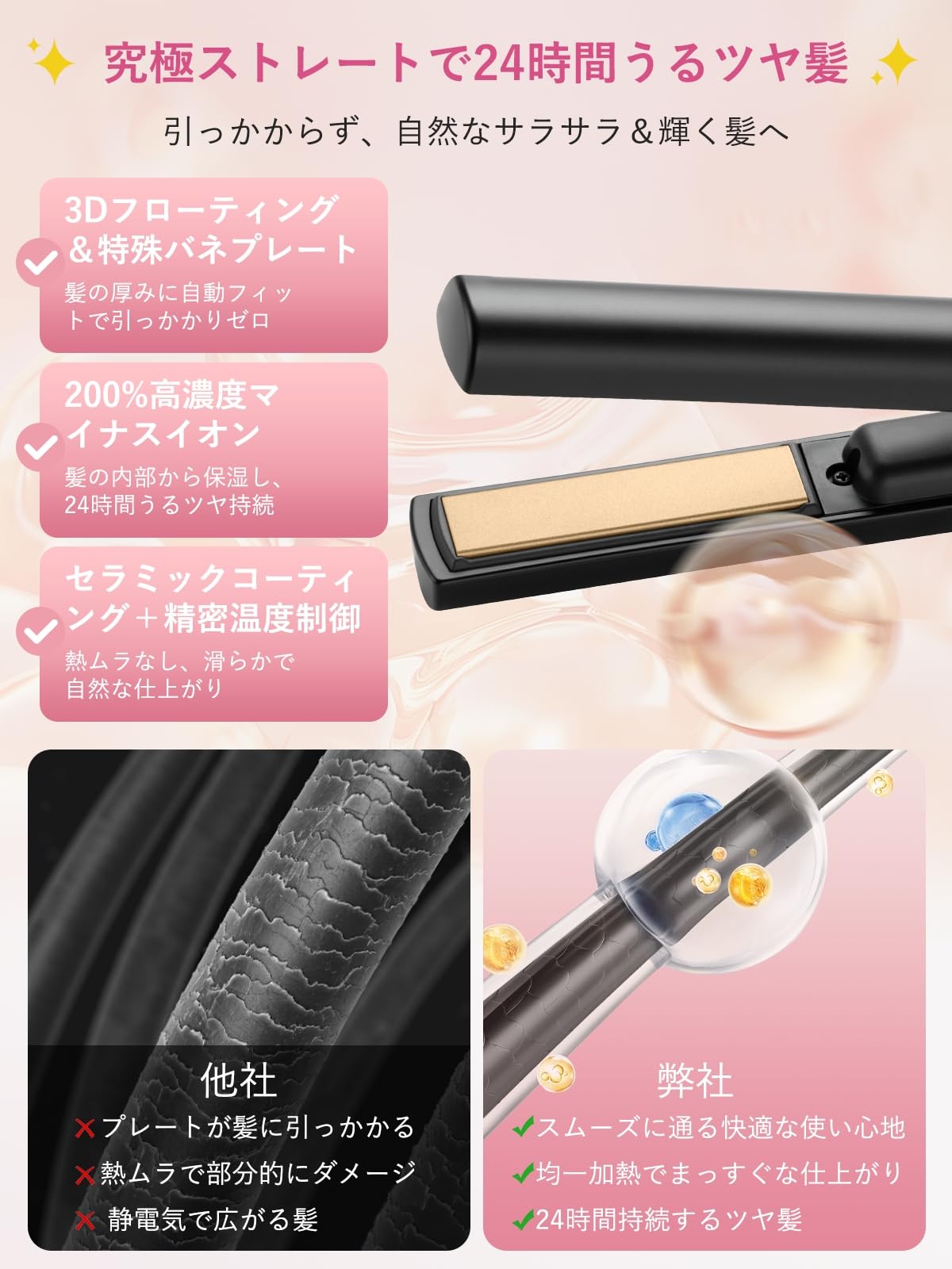Amazon | ヘアアイロン ストレートアイロン コードレス 【2026年最新