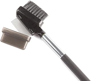 Chrontier Eyelash Brush Eyebrow Brush Spoolie Brush Eyelash Resuable Dual Comb Stainless Steel Teeth Mascara Applicator Ma...