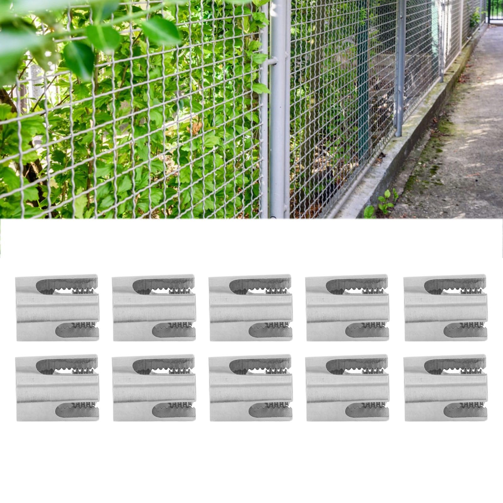Asixxsix Zaciski do Lin Stalowych, 10 Sztuk Stali Nierdzewnej 316, Zaciski do Kabli ze Stali Nierdzewnej, Lin Stalowych z Montażem Zatrzaskowym 8 Mm w Systemach Krat ściennych i Poręczach Kablowych