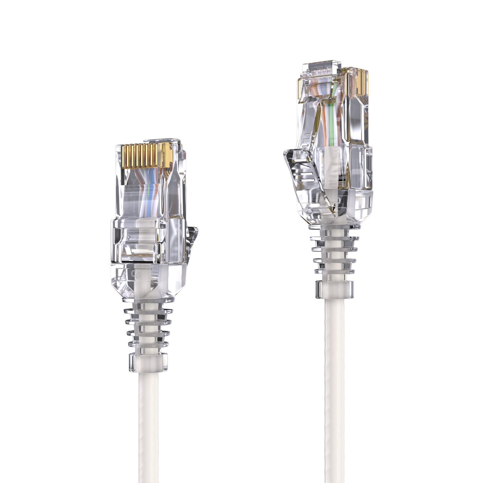 PureLink CAT6 UTP Extra- Thin Network Connection Cable with 2x RJ45 Plugs for Switches, Modems, Routers or Patch Panels white 0,25m
