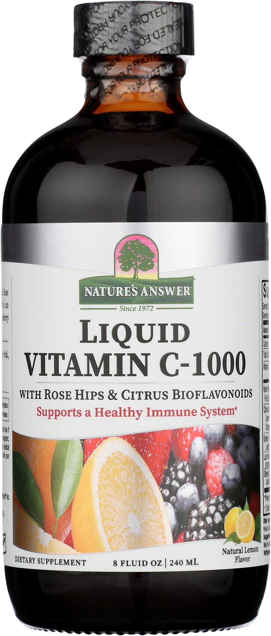 Liquid Vitamin C 1000mg , 8-Fluid Ounces | Natural Immune Booster | Promotes Healthy Skin & Joints | with Rose Hips & Bio-Flavonoids
