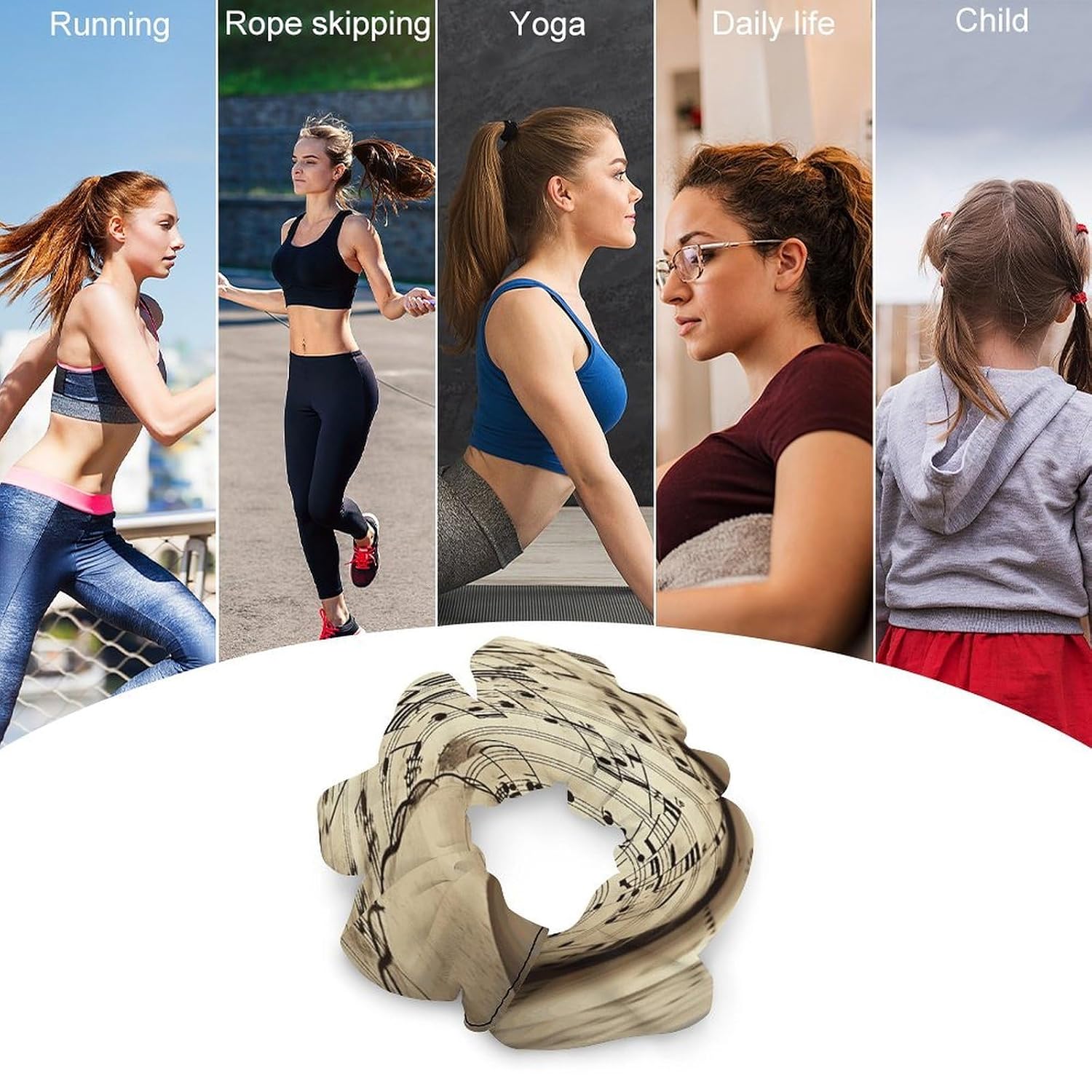 Sheet Music Scrunchies for Women Cute Soft Hair Ties No Damage Snag Free Satin Scrunchies Decorative Hair Bands Ponytail Holder Stylish Hair Accessories for All Hair Types image 3