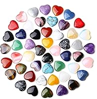 Vista 7 de QINJIEJIE 52 piezas de cristales en forma de corazón, piedras de preocupación de cuarzo rosa, piedras preciosas del amor, cuarzo rosa a granel