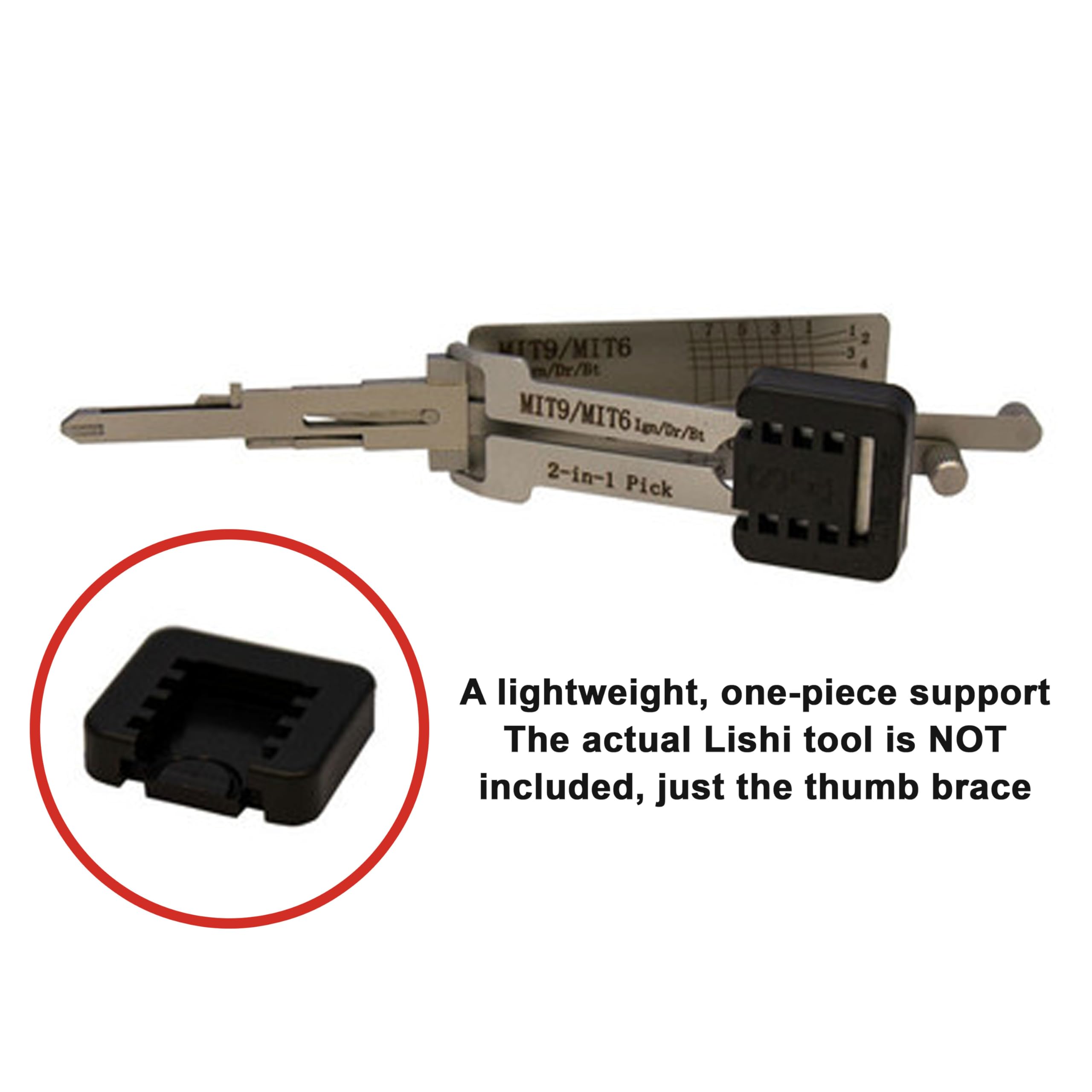 KEYLESSPROS Finger Saver Thumb Brace Support Only for Original LiShi Pick Tools (Black) - The LiShi Tool is NOT Included