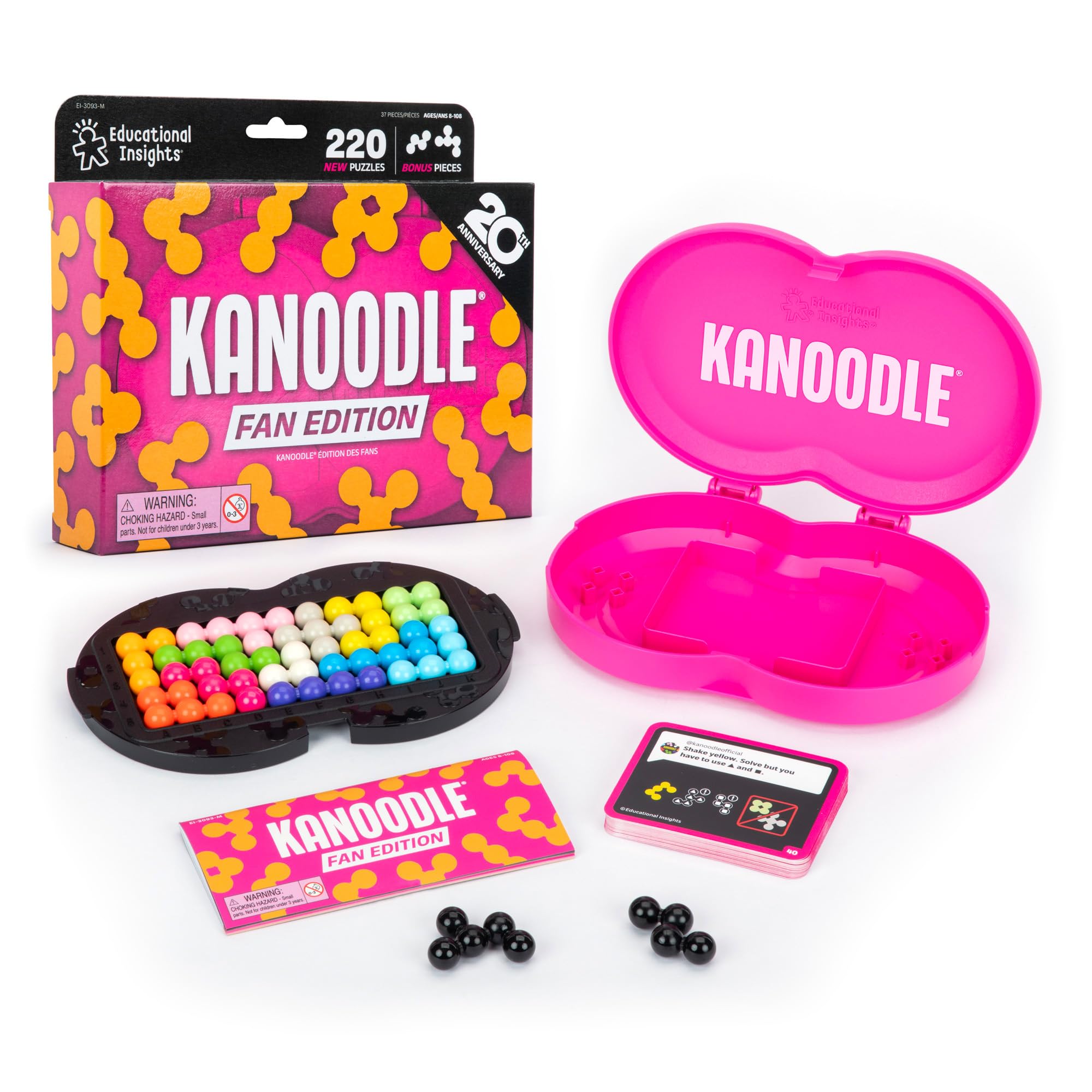Educational Insights Kanoodle Fan Edition - 20th Anniversary (Magenta), Brain Teaser Puzzle ab 7 Jahren