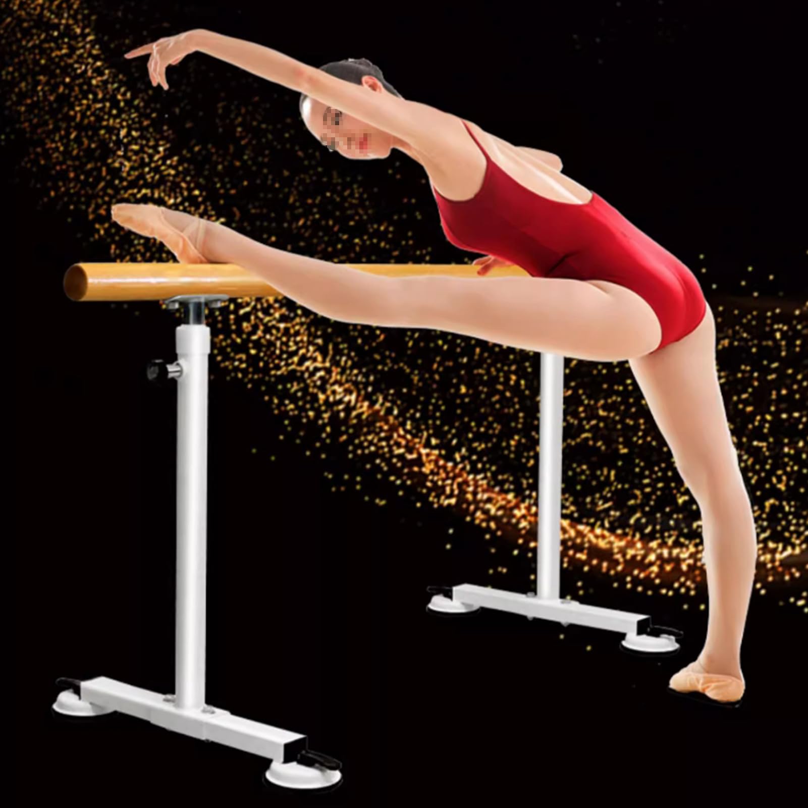 Barra de Ballet Independiente Barra de Ballet para Casa Barra de Danza Móvil Altura Regulable Barra de Estiramiento Almohadillas Antideslizante Desmontable