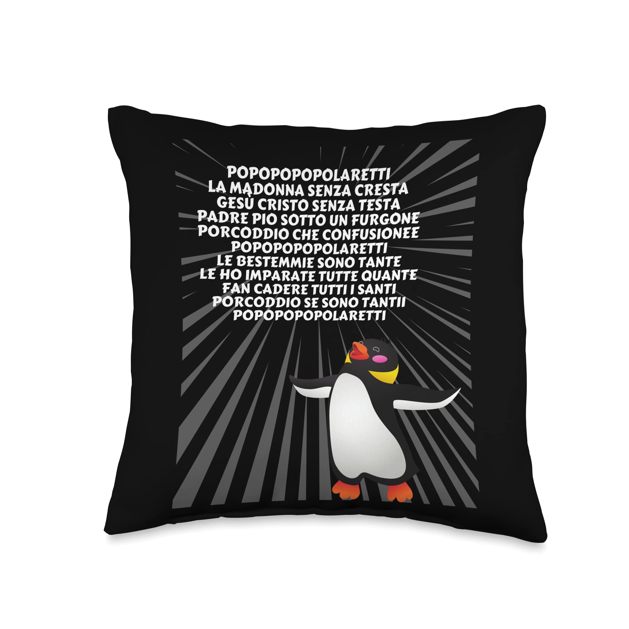 POLARETTI Bestemmie Throw Pillow, 16x16, Multicolor