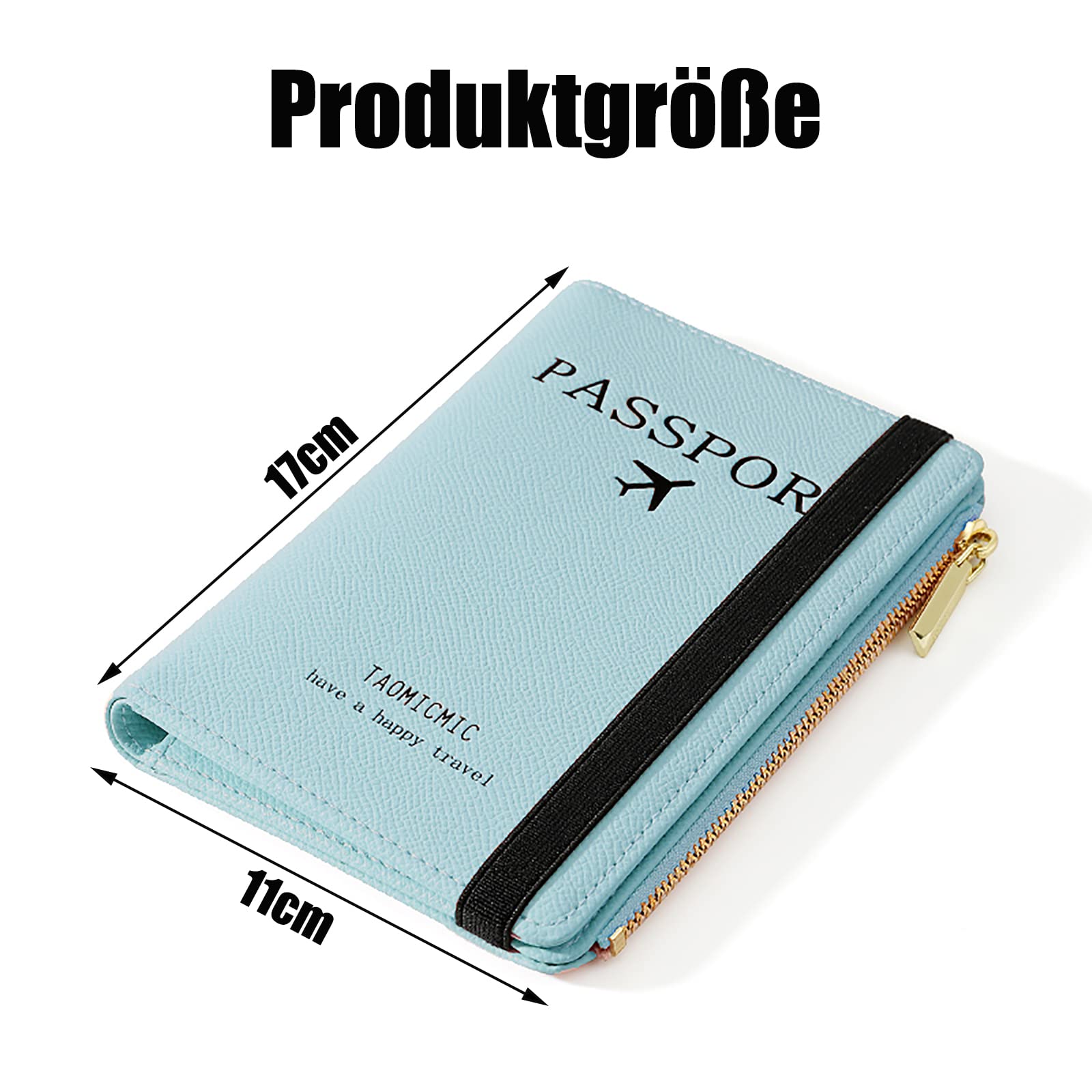 Toctax Okładka na paszport, książeczkę zdrowia, artykuły podróżne, akcesoria podróżnicze, organizery podróży, okładki na dokumenty, Niebieski, Taille unique, Nowoczesny