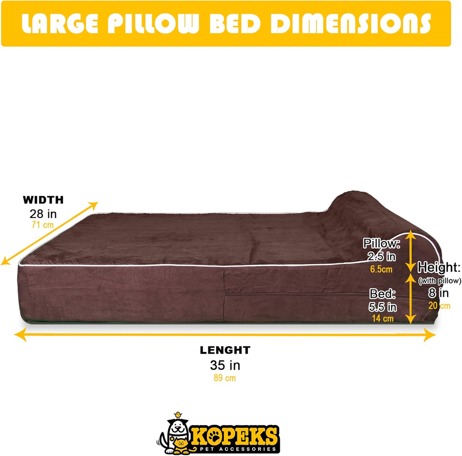 review 5.5 Inch Thick High Grade Orthopedic Memory Foam Dog Bed With Pillow and Easy to Wash Removable Cover with Anti-Slip Bottom. Free Waterproof Liner Included - for Large Breed Dogs