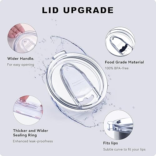 Miniatura 3 de koodee Taza de café de viaje con tapa, taza de café aislada de 20 onzas de acero inoxidable de doble pared taza de café para campamento, a prueba de