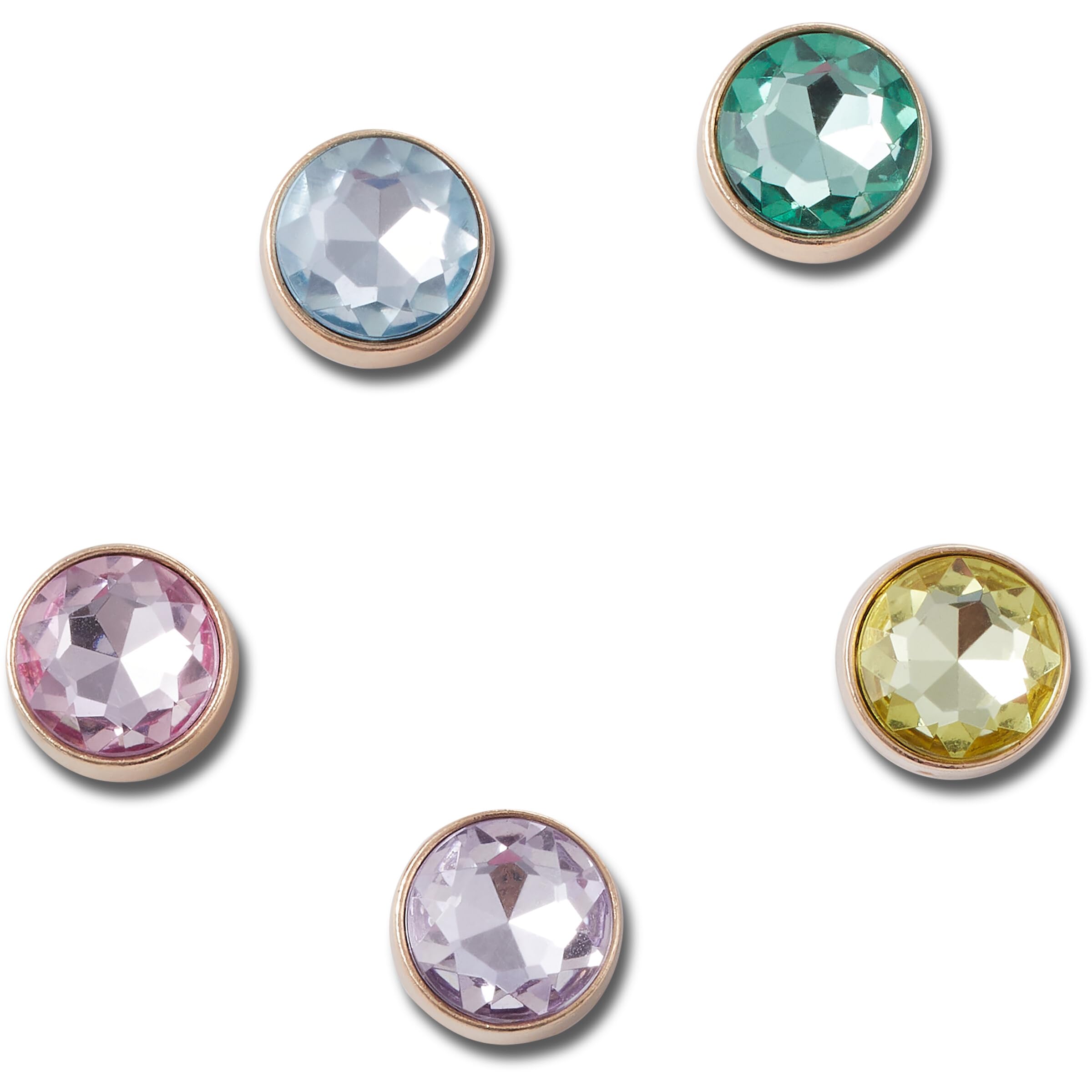 Crocs Unisex's Jibbitz Bling Multi Pack, Shoe Charms, Gold and Gem, 5 Pack