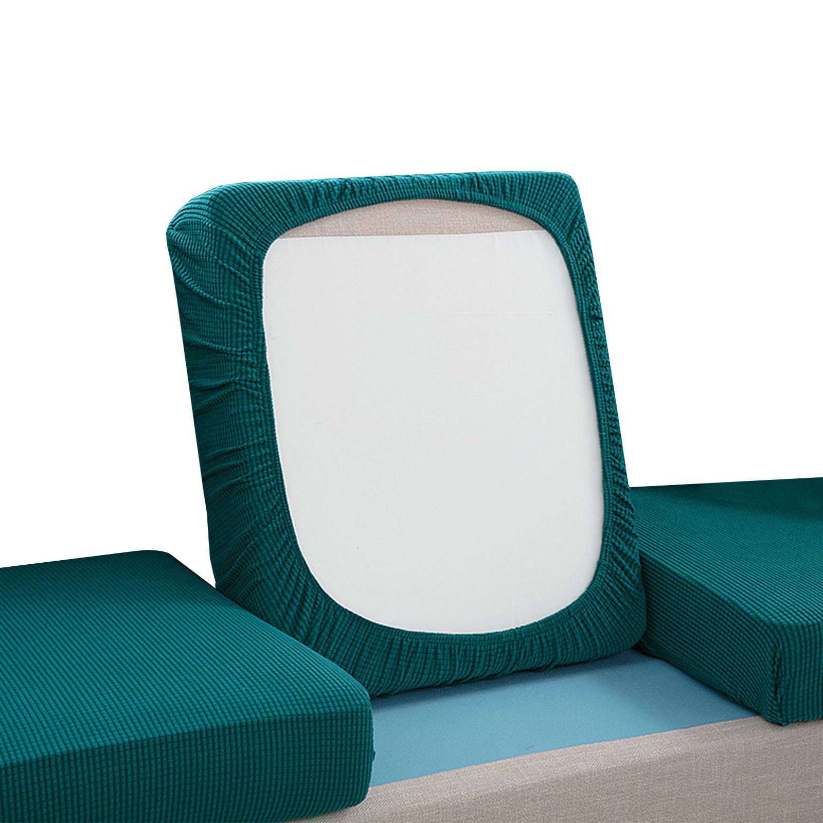 Thdsubb Sofa Seat Cushion Cover Stretch Sofa Seat Cover Universal Sofa Slipcovers Non Slip Couch Cushion Cover Sofa Cushion Protector Cover (Teal,Chaise Longue)