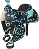 Sillín Western decorativo CHALLENGER para caballo, asiento de 6 pulgadas, con relieve floral, juguete, 6801 8