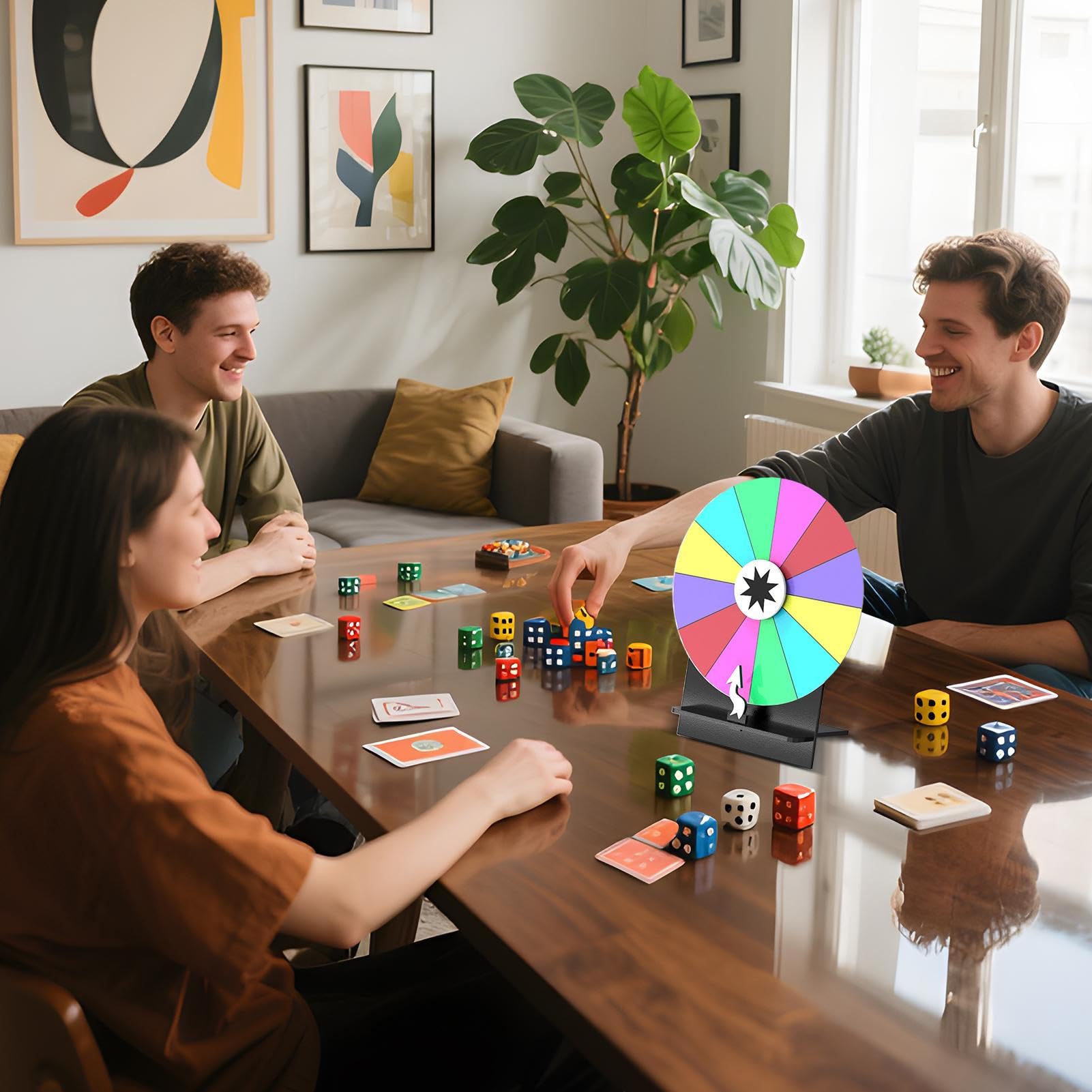 Roue de récompense | Roue de de 30,5 cm | Plateau avec 12 emplacements pour gribouiller et roulette de avec marqueur effaçable à sec pour collectes de fonds en classe, salons professionnels et