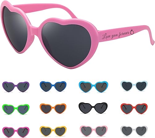 Gafas de sol personalizadas en forma de corazón a granel personalizadas para boda, cumpleaños, Navidad, despedida de soltera regalos