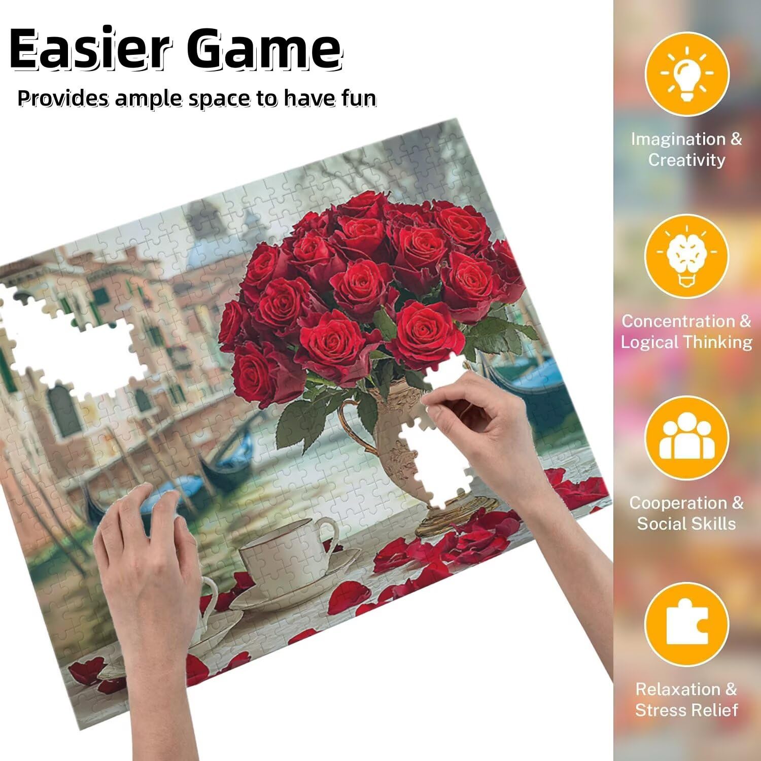 Jigsaw Puzzle, 1000 Pezzi Puzzle Classici, Rosa Puzzle Rilassamento Intelligence, Mpossibile Difficile Puzzle Impegnativo per Adulti Puzzle Gioco Familiare, Regalo per Amore Amico Caffè fr0-525