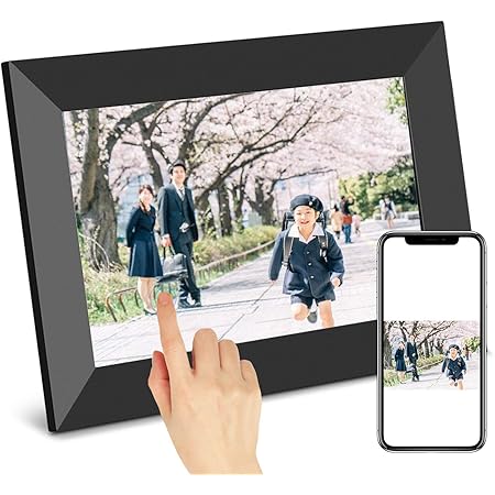 SCISHIONブラックWiFiデジタルフォトフレーム 1280*800高解像度タッチスクリーン IPS視野角16GB内部ストレージ 1080P写真/動画/音楽再生 家族/友人/彼女/彼氏などへのプレゼント装飾用—どこでもいつでも、アプリFrameoで喜びを分かち合おう 日本語説明書(7インチ)