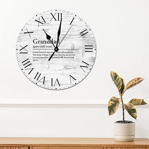 Miniatura 196 de Reloj de pared de PVC con definición de cuñado, reloj de pared redondo con citas espirituales, números romanos, tipografía, arte de pared, 8.8