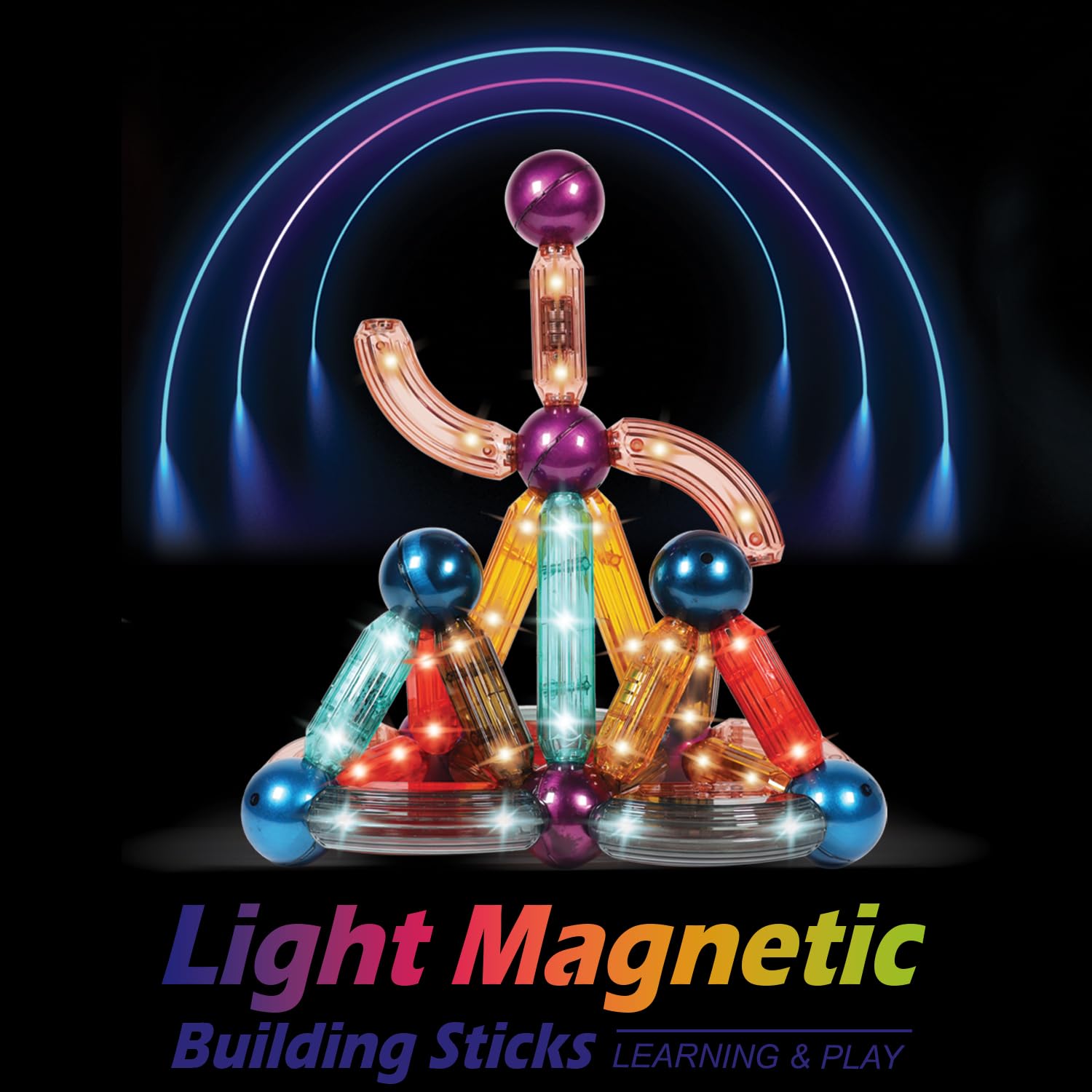 MAGNUS MagLab MMM125 NoRing フィジェットトイ KIPA GAMING MagPlay LED Jumbo Pack: 36-Piece Magnetic Building Set