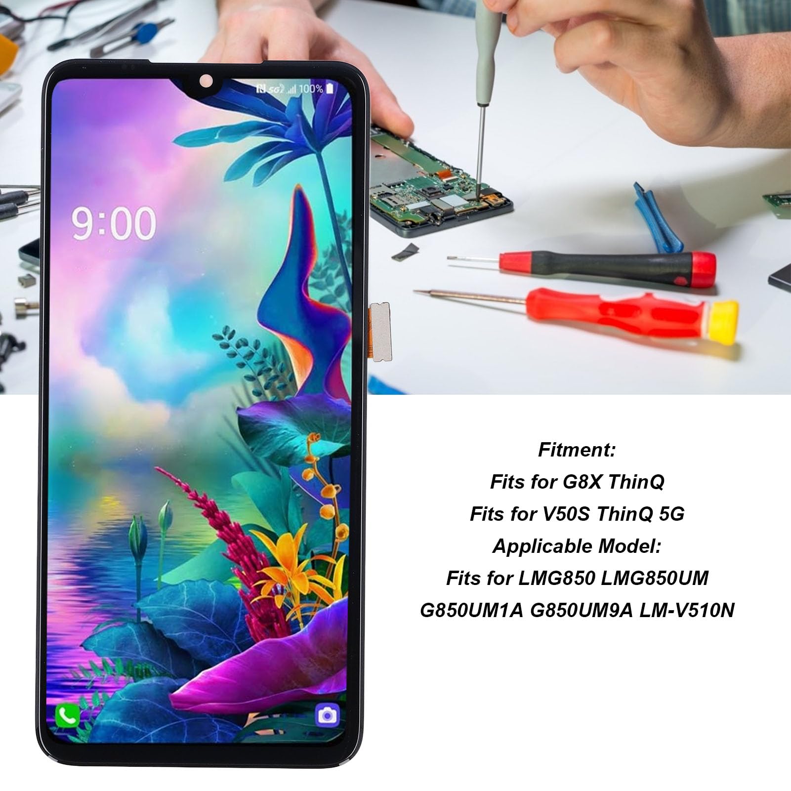 Gruppo Digitalizzatore Display Touch LED Sostituzione Schermo Ad Alta Risoluzione per G8X V50S 5G, Ideale per Problemi di reattività dello Schermo, per Appassionati di