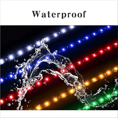 Miniatura 6 de 20 tiras de luces LED 5050 15SMD de 12 pulgadas (11.8 in) para automóvil, motor, bicicleta, barco, decoración de luces LED interiores y exteriores,