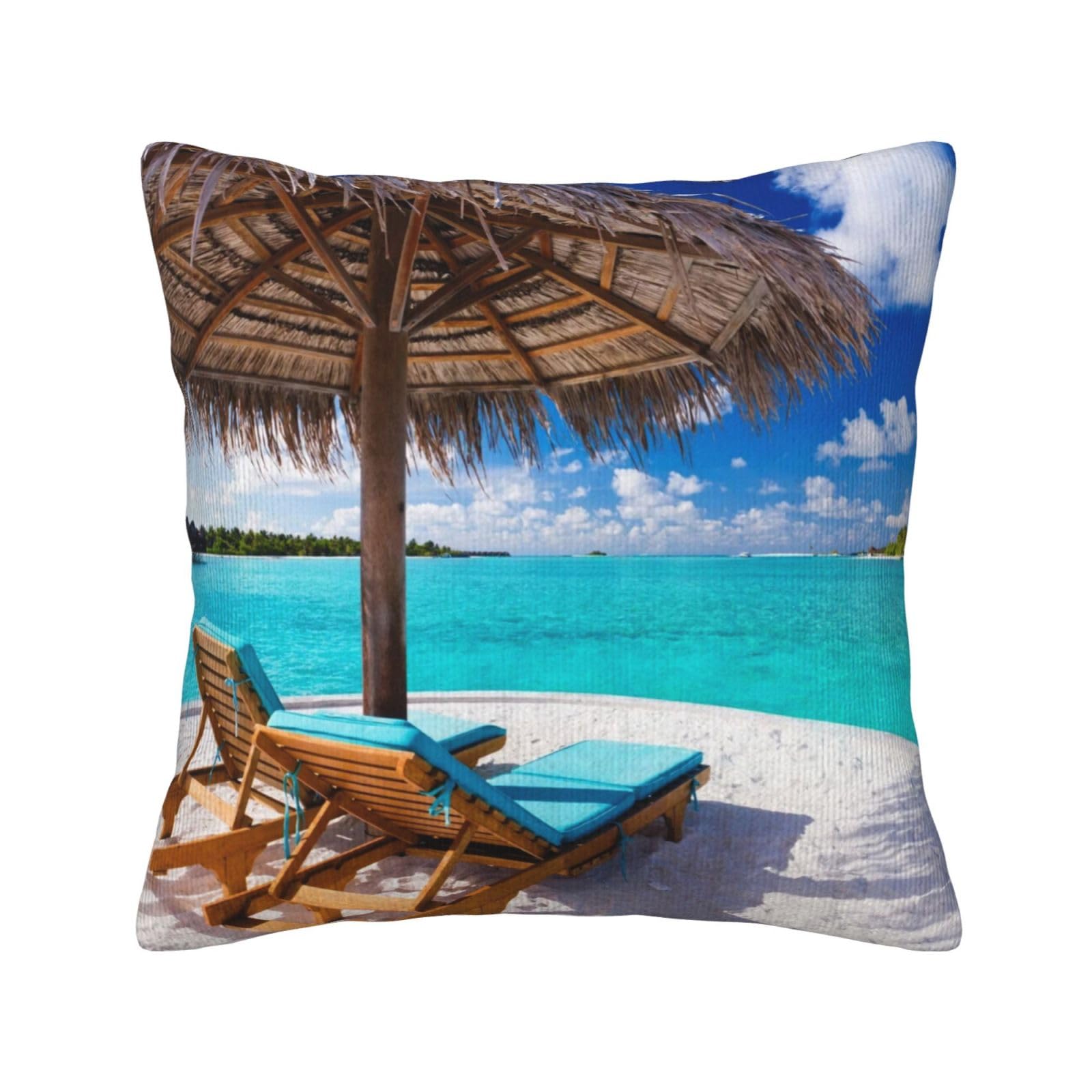 Housse de coussin imprimée tropicale velours côtelé de qualité supérieure pour lit et sofa