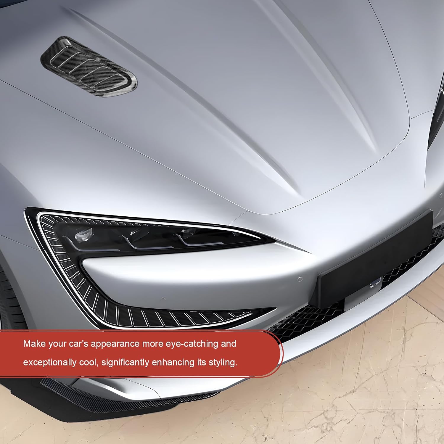 2 PCS Car Hood Air Vent Cover, Auto Louvered Air Intake Trim Covers Exterior Decoration, Bonnet Vent Sticker Engine Hood Scoop Cover for Most Vehicles, Car Accessories (Carbon Fiber)