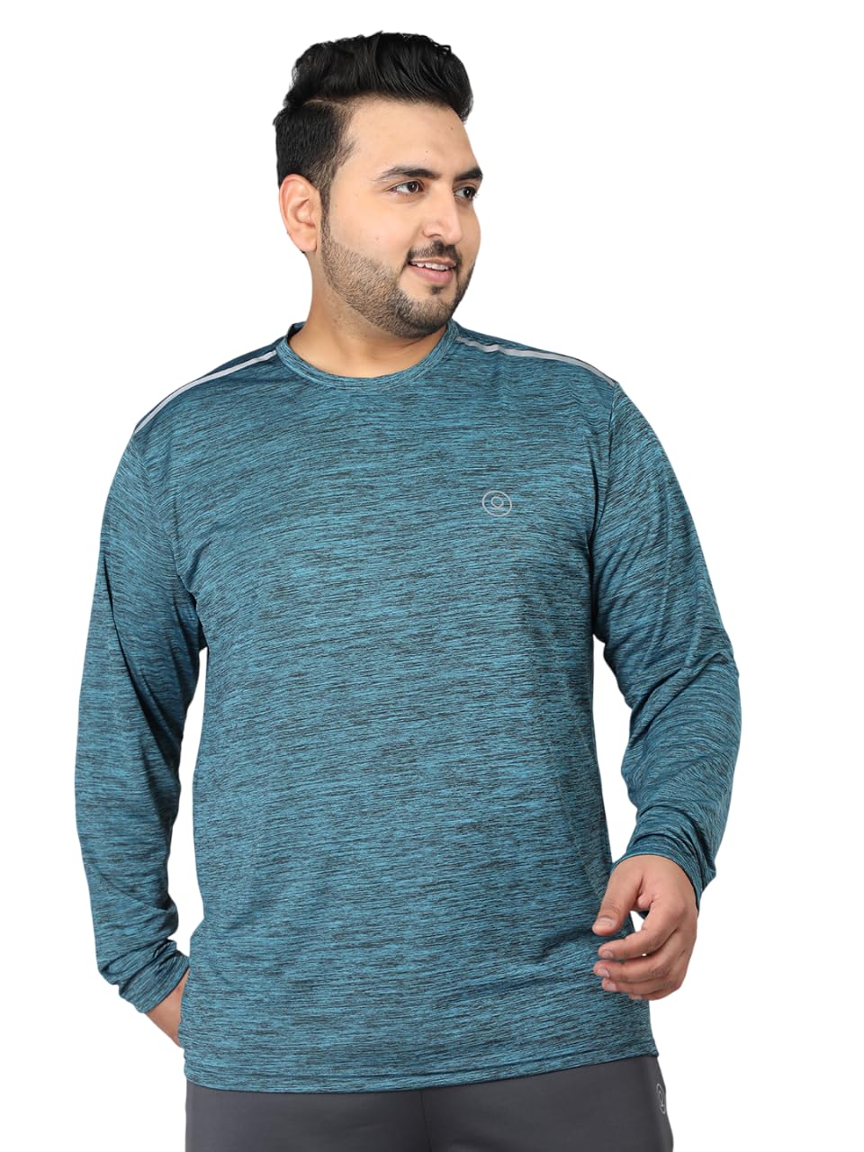 CHKOKKO Mens Plus Size Round Neck Full Sleeve Quick Dry Activewear Gym T Shirt Lightweight Regular Fit Sportswear for Workout Training Fitness and Running