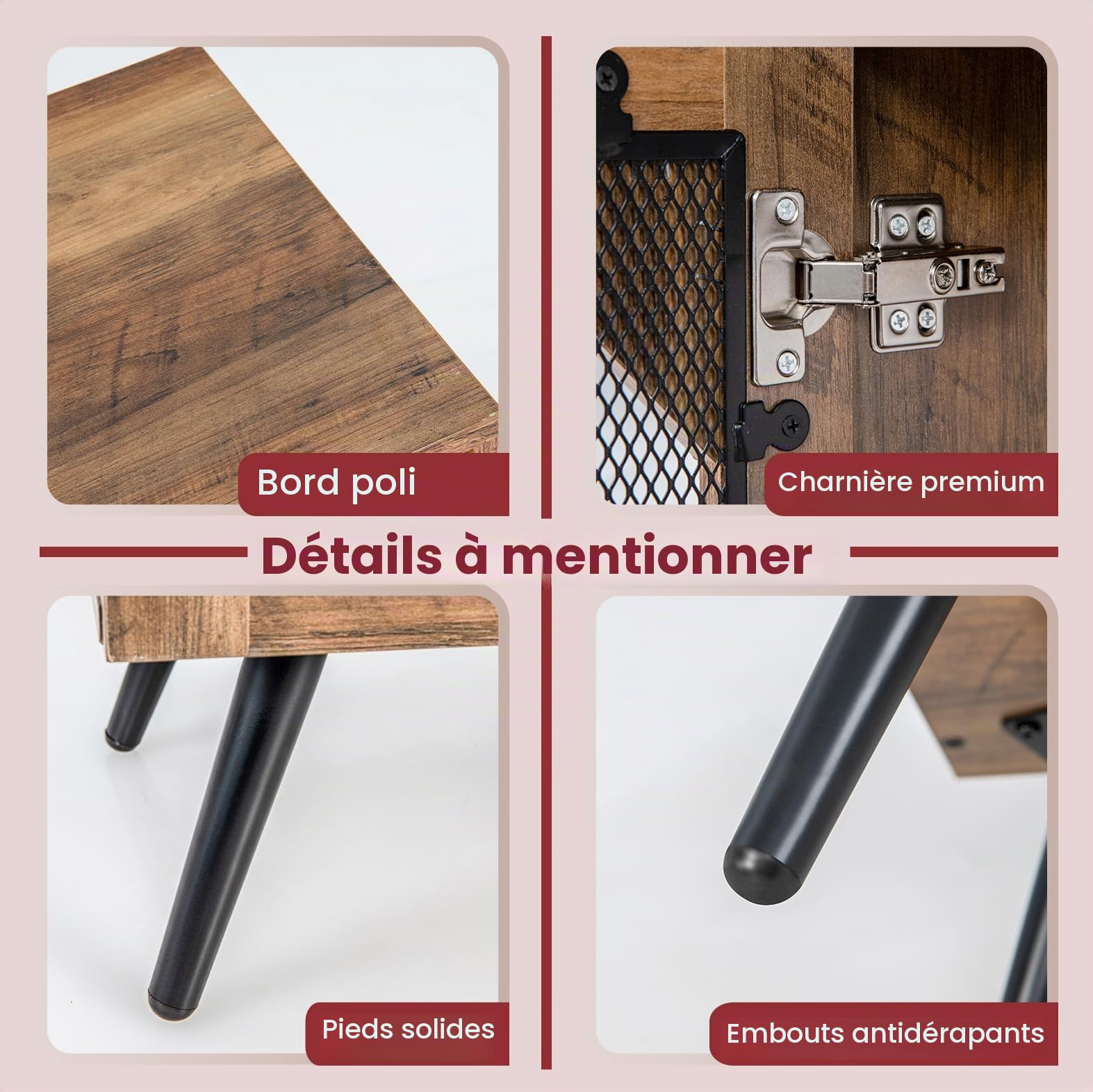 KOMFOTTEU Buffet Industriel, Porte-Bouteilles Amovibles, 59,5x35x93,5cm