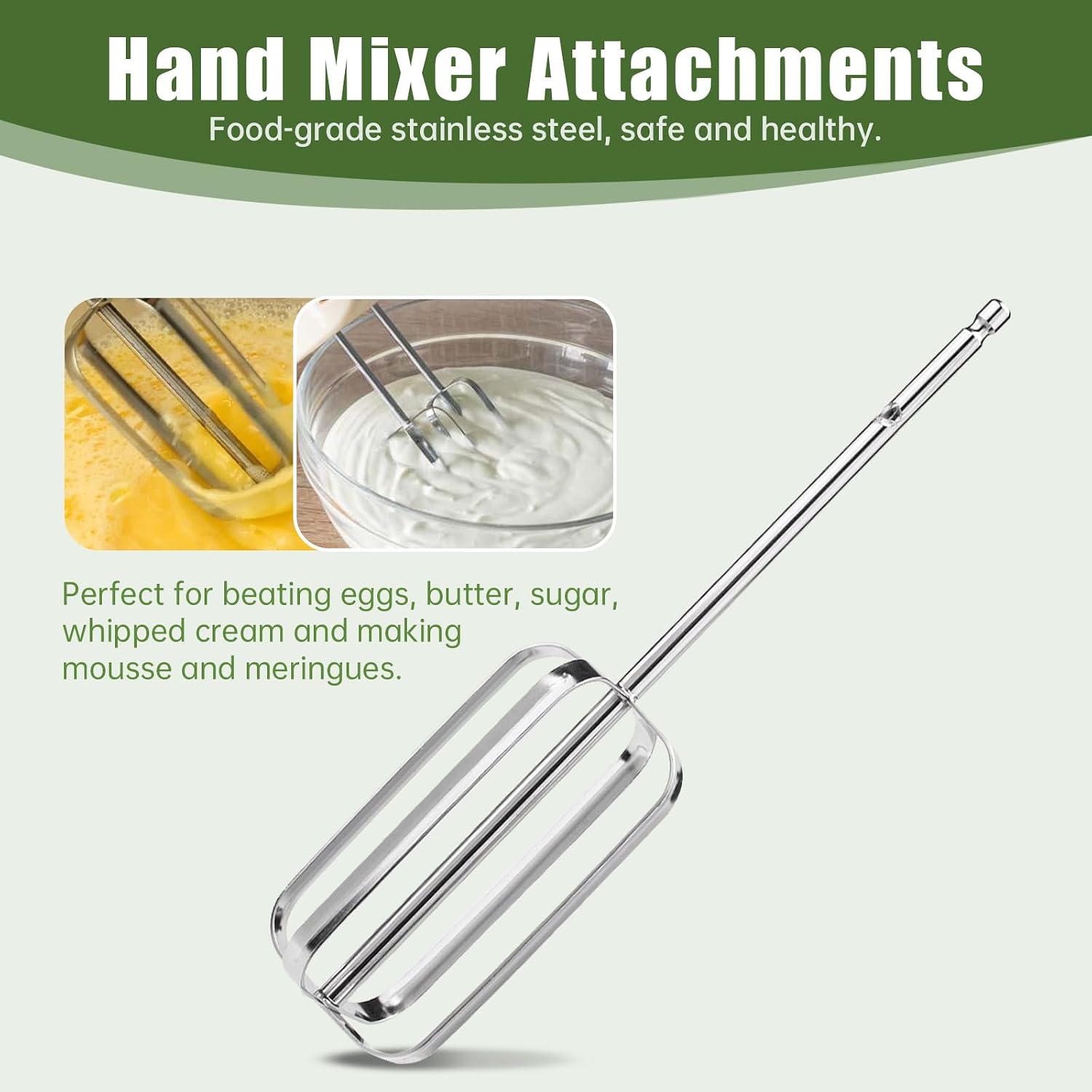 Hand Mixer Attachments Replacement Beaters Compatible with Hamilton Beach Hand Mixers 62682RZ 62683 62692 62695V 64699