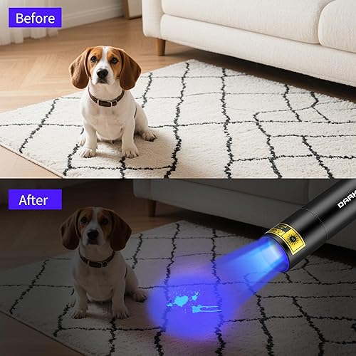 Miniatura 4 de DARKBEAM Linterna UV de 365 nm Mini luz negra – recargable USB fuerte ultravioleta LED linternas, lámpara de madera portátil, detector