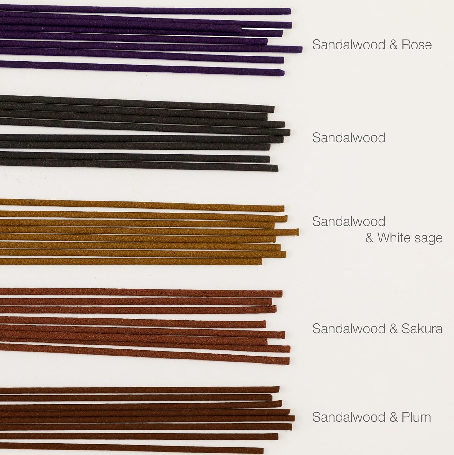 Asayu Japan Incense Sticks Assortment, 20g, 5 Sandalwood Fragrance Blends