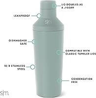 Vista 2 de Simple Modern - Set de coctelera Martini con tapa jigger Coctelera Boston de acero inoxidable aislada para mezcladores de Martini para mócteles