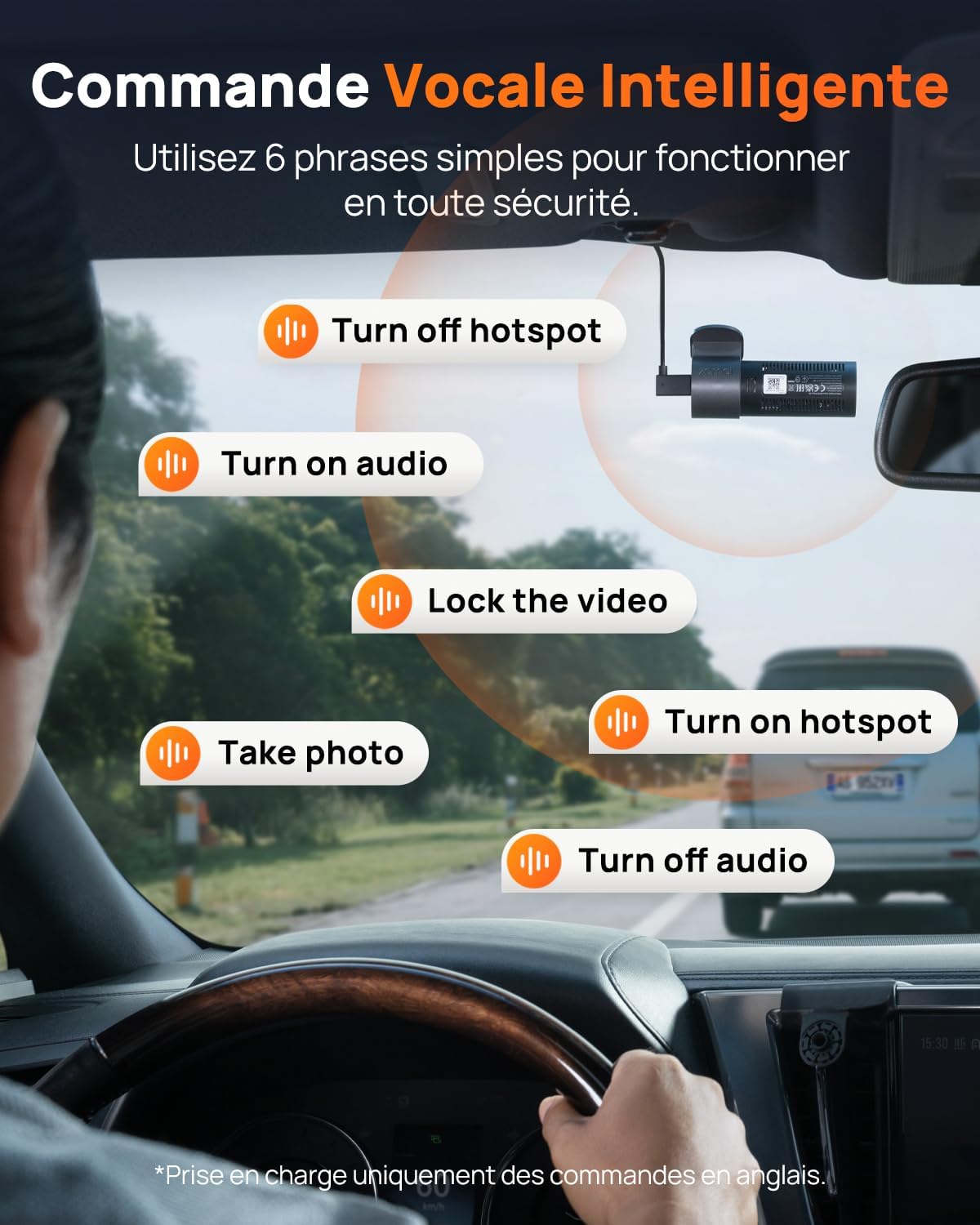 70mai M310 Plus 4K - Cámara de salpicadero frontal para coche, 2160P con rotación de 360°, WiFi y sensor G, súper visión nocturna y WDR, apertura F1.55, monitoreo de estacionamiento 24h, grabación en