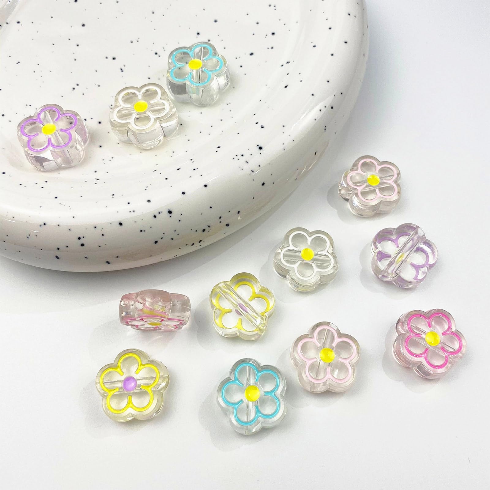 Giantree 200 perline a forma di fiore per bracciali, ciondoli a forma di fiore per la
