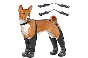 IDEPET Dog Suspender Boots: Winter Waterproof Non-Slip Snow Boots for Extreme Paws Protection (XL)
