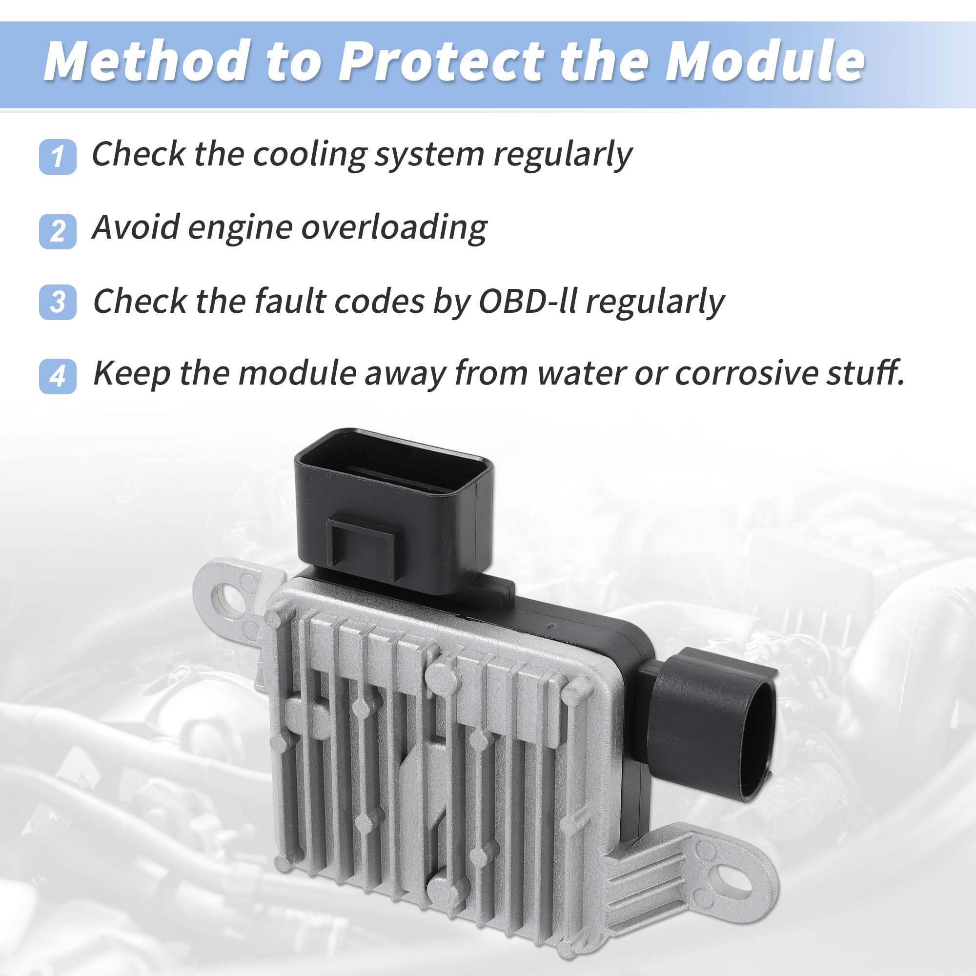 Cooling Fan Control Module Für Kia Sportage 2.4L 17-22 1pc | Für Kia Seltos 21-23, Für Hyundai Kona 1.6L 18-21, Metall, Größe 13x9cm, 5 Pin, OE 25385D9000