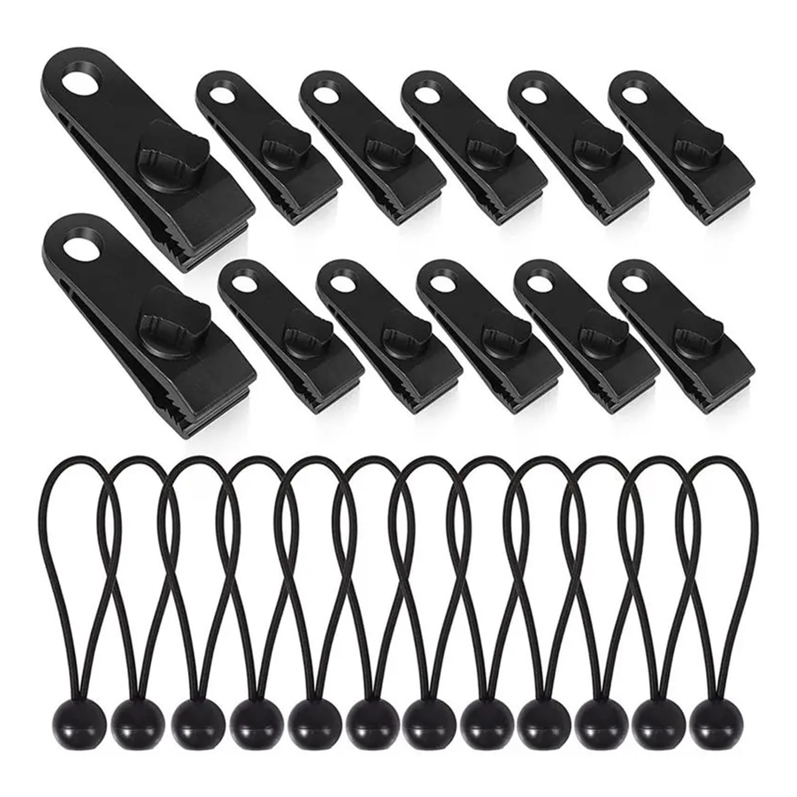 Cgrsdsd Black Tarpaulin Clips 24 Pcs Heavy Duty Lock Grip Awning Clips Outdoor Tent Clip Tarp Clamps Fasteners